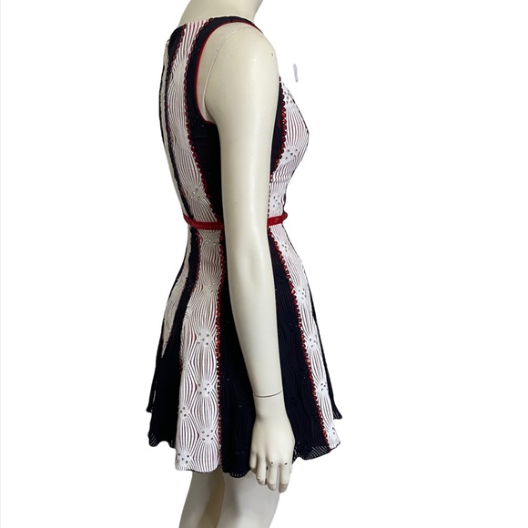 Vintage Red White Blue Sequin Taffeta 4th Of July Handmade Party Mini Dress XS S - Picture 6 of 6